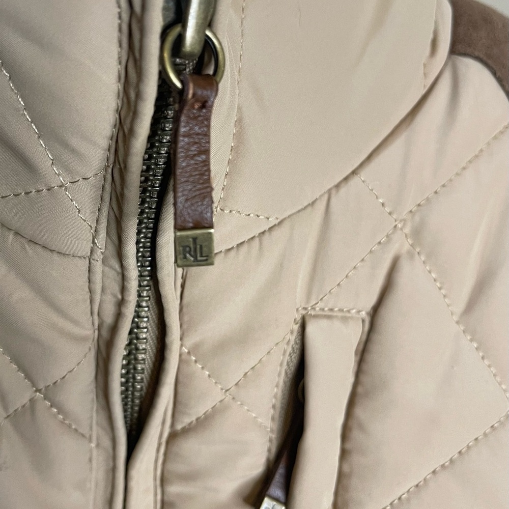 Ralph Lauren Quilted Puffer Vest Khaki Color Size PM/M - Picture 6 of 9
